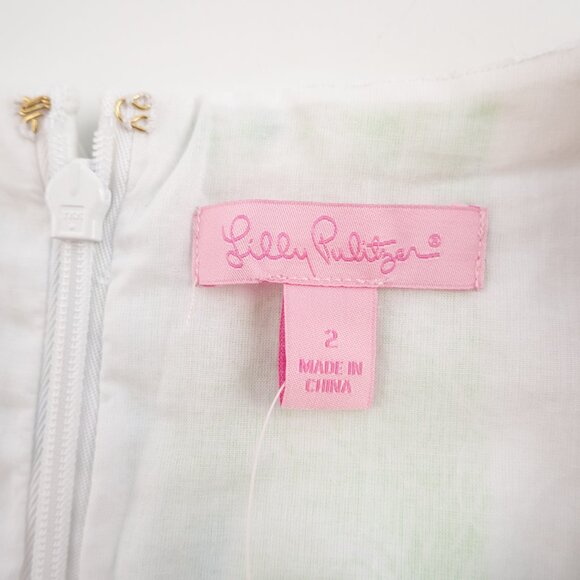 NEW LILLY PULITZER Janice Shift Dress in Resort White Lioness Patch size 2 - Picture 3 of 11